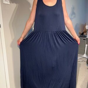 Elegant Navy Blue Maxi Dress